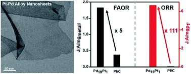 Graphical abstract: Facile synthesis of ultrathin Pt–Pd nanosheets for enhanced formic acid oxidation and oxygen reduction reaction