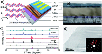 Graphical abstract: Two-dimensional black phosphorous induced exciton dissociation efficiency enhancement for high-performance all-inorganic CsPbI3 perovskite photovoltaics