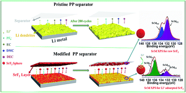 Graphical abstract: A functional SrF2 coated separator enabling a robust and dendrite-free solid electrolyte interphase on a lithium metal anode