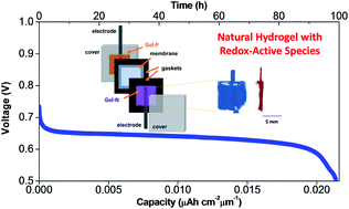 Graphical abstract: Non-corrosive, low-toxicity gel-based microbattery from organic and organometallic molecules