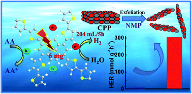 Graphical abstract: Achieving an unprecedented hydrogen evolution rate by solvent-exfoliated CPP-based photocatalysts