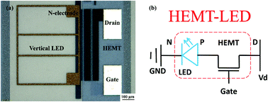 Graphical abstract: Efficiency improved by monolithic integration of HEMT with vertical-structure LEDs and Mg doping on dry etched GaN