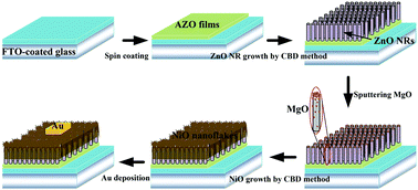 Graphical abstract: Self-powered visible-blind UV photodetectors based on p-NiO nanoflakes/n-ZnO nanorod arrays with an MgO interfacial layer