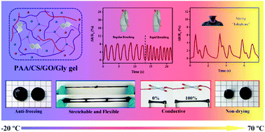 Graphical abstract: Highly sensitive and wearable gel-based sensors with a dynamic physically cross-linked structure for strain-stimulus detection over a wide temperature range
