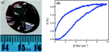 Graphical abstract: Ultrahigh piezoelectric coefficient of a lead-free K0.5Na0.5NbO3-based single crystal fabricated by a simple seed-free solid-state growth method