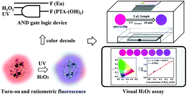 Graphical abstract: Dual Eu-MOFs based logic device and ratiometric fluorescence paper microchip for visual H2O2 assay