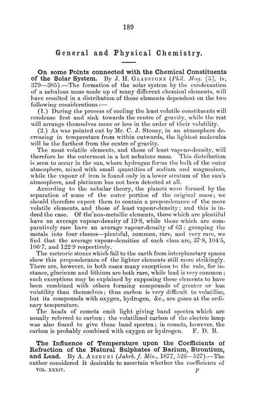 General and physical chemistry