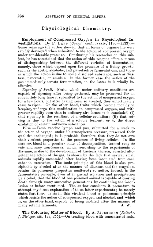 Physiological chemistry