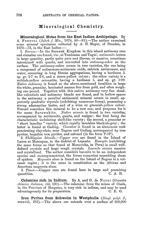 Mineralogical chemistry