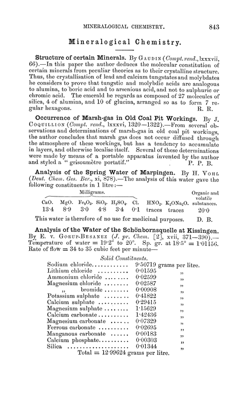 Mineralogical chemistry