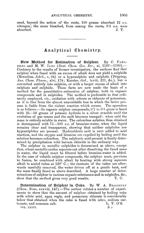 Analytical chemistry