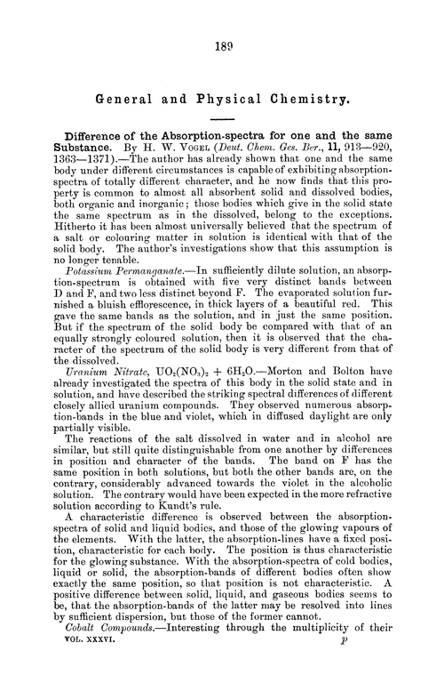 General and physical chemistry