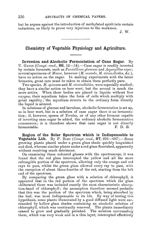 Chemistry of vegetable physiology and agriculture
