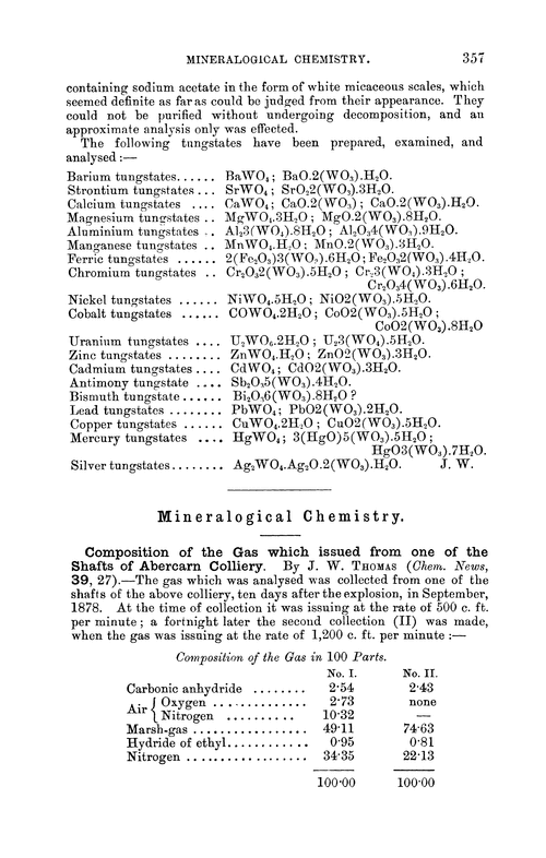 Mineralogical chemistry