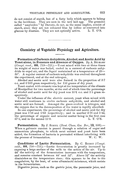 Chemistry of vegetable physiology and agriculture
