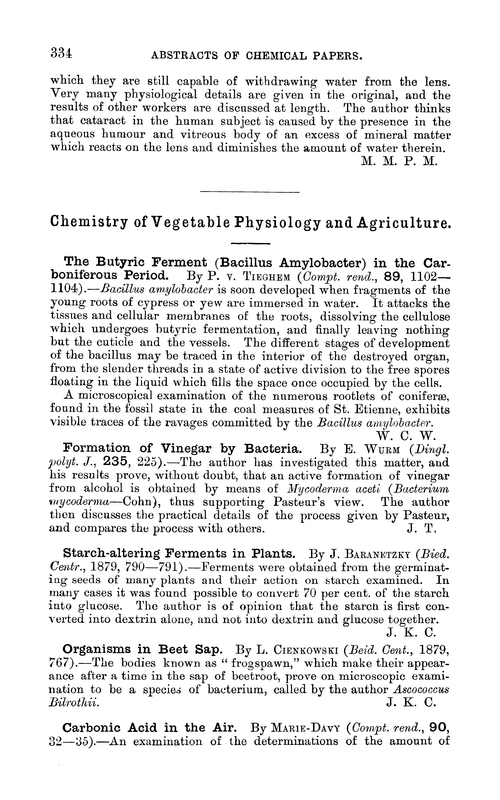 Chemistry of vegetable physiology and agriculture