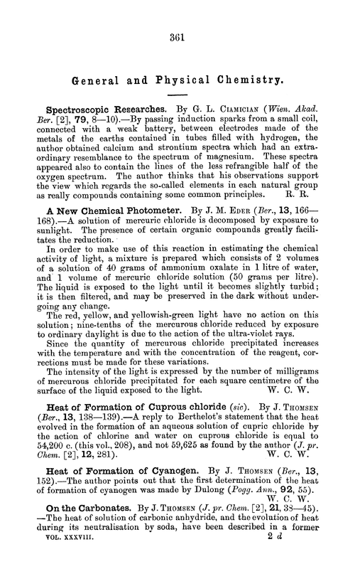 General and physical chemistry