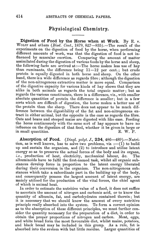 Physiological chemistry