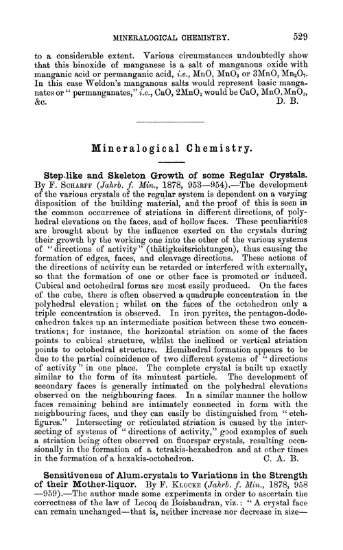 Mineralogical chemistry