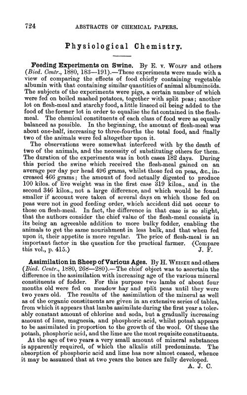 Physiological chemistry