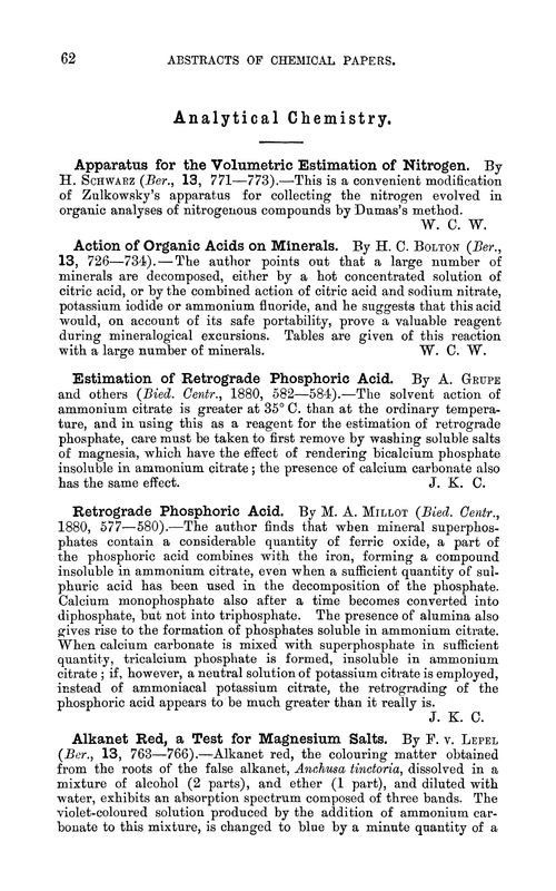 Analytical chemistry
