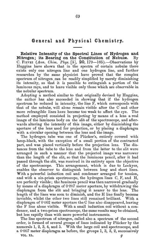 General and physical chemistry