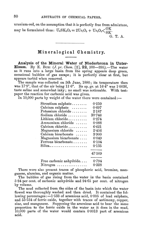 Mineralogical chemistry