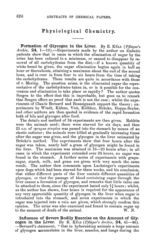 Physiological chemistry