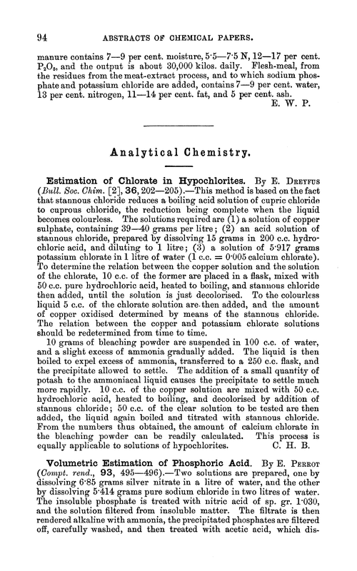 Analytical chemistry