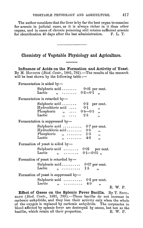 Chemistry of vegetable physiology and agriculture