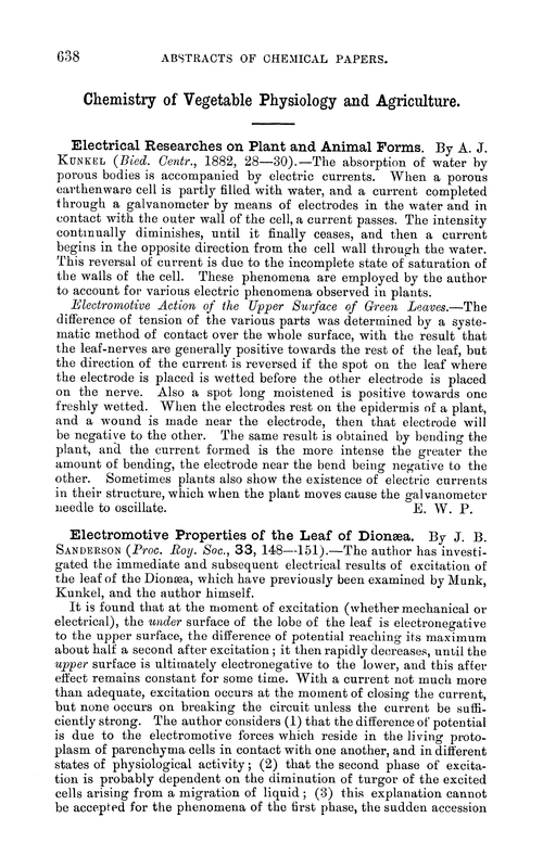 Chemistry of vegetable physiology and agriculture