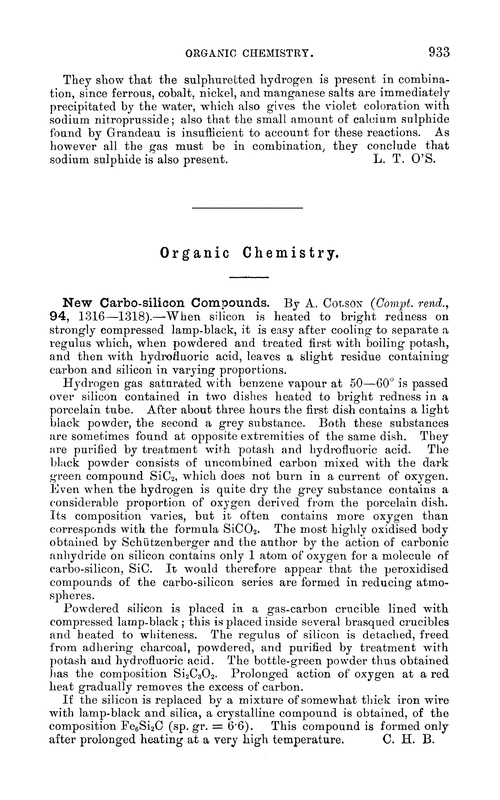 Organic chemistry