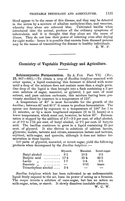 Chemistry of vegetable physiology and agriculture