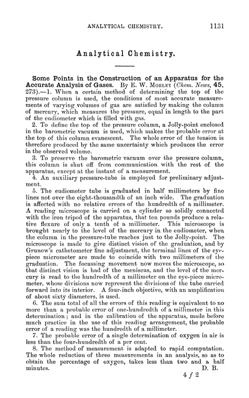 Analytical chemistry