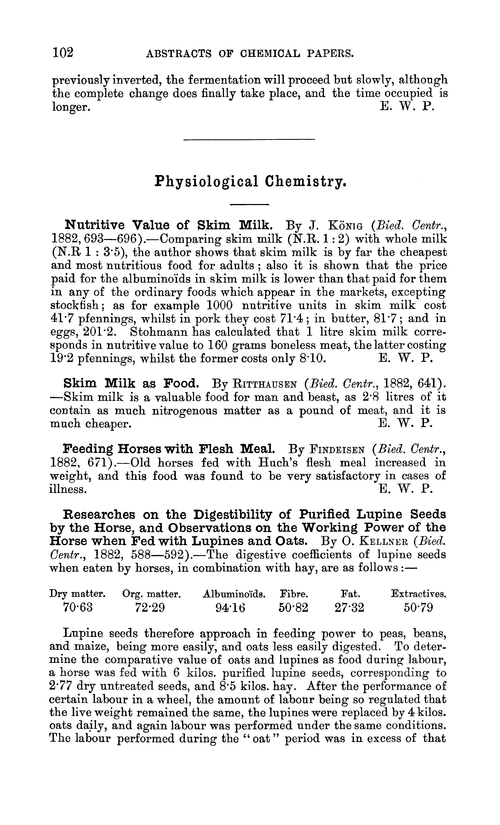 Physiological chemistry