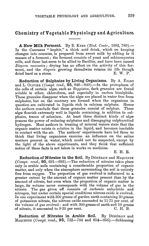 Chemistry of vegetable physiology and agriculture