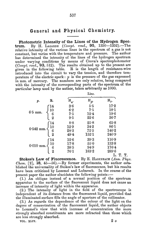 General and physical chemistry