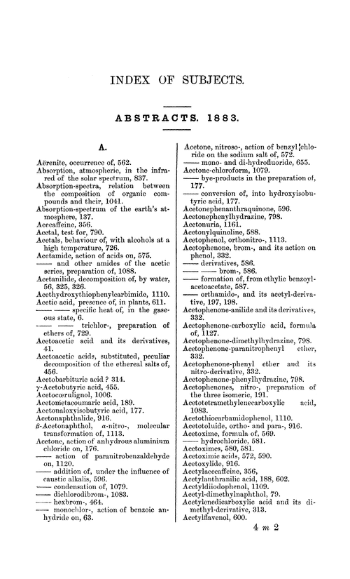 Index of subjects