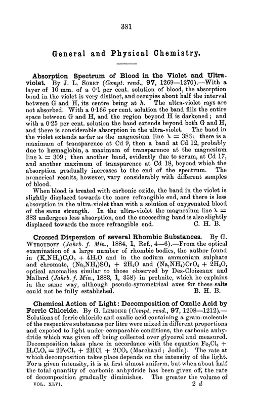 General and physical chemistry