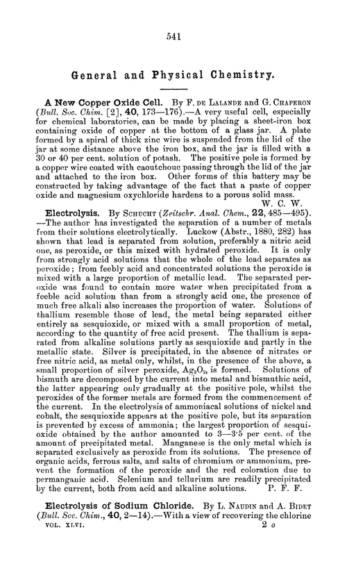 General and physical chemistry