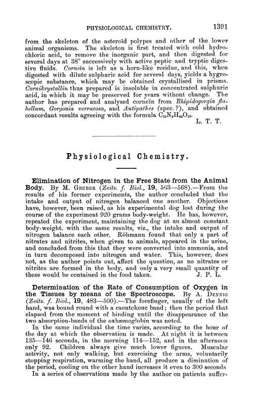 Physiological chemistry