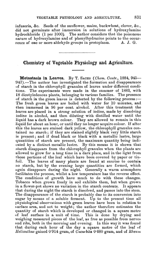 Chemistry of vegetable physiology and agriculture