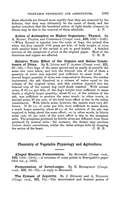 Chemistry of vegetable physiology and agriculture