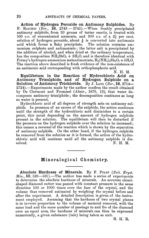Mineralogical chemistry