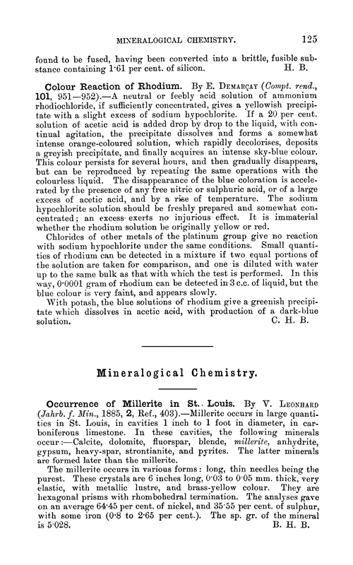 Mineralogical chemistry