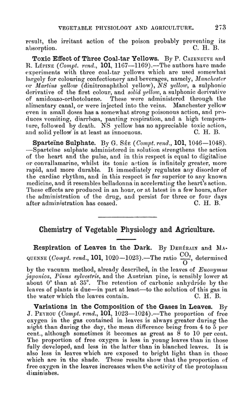 Chemistry of vegetable physiology and agriculture
