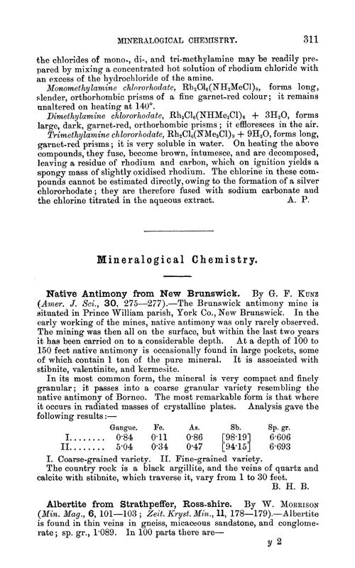 Mineralogical chemistry
