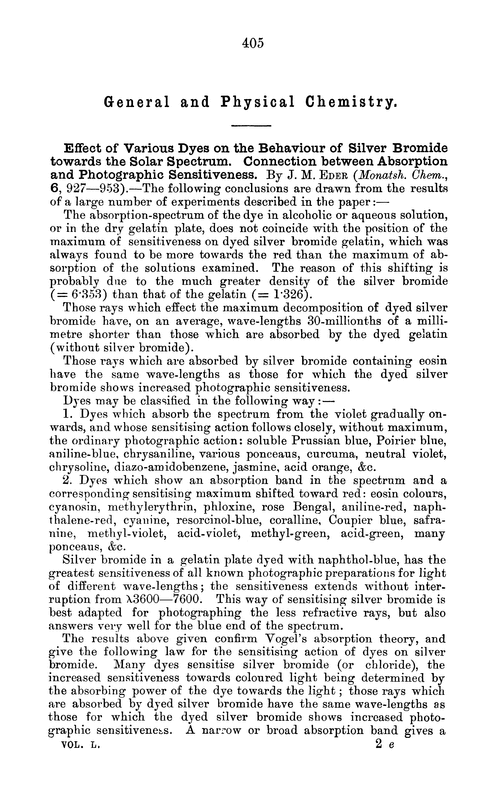 General and physical chemistry