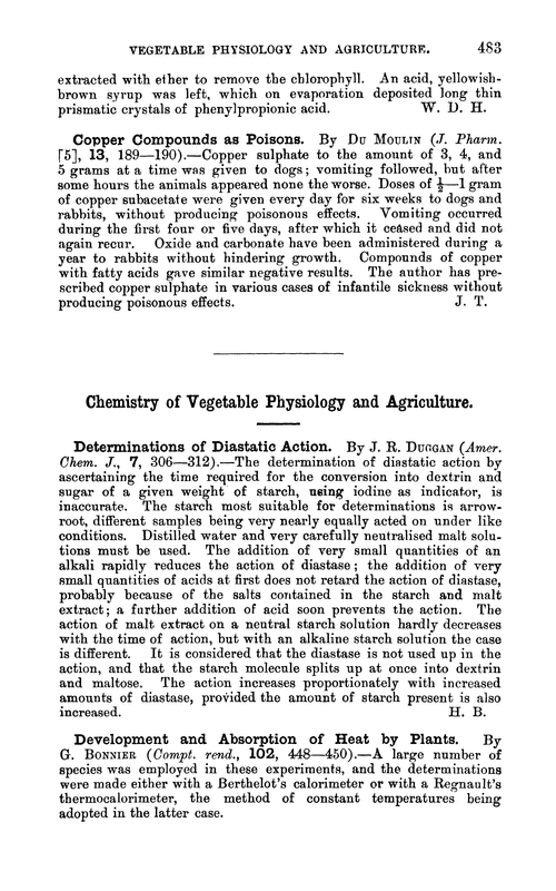 Chemistry of vegetable physiology and agriculture