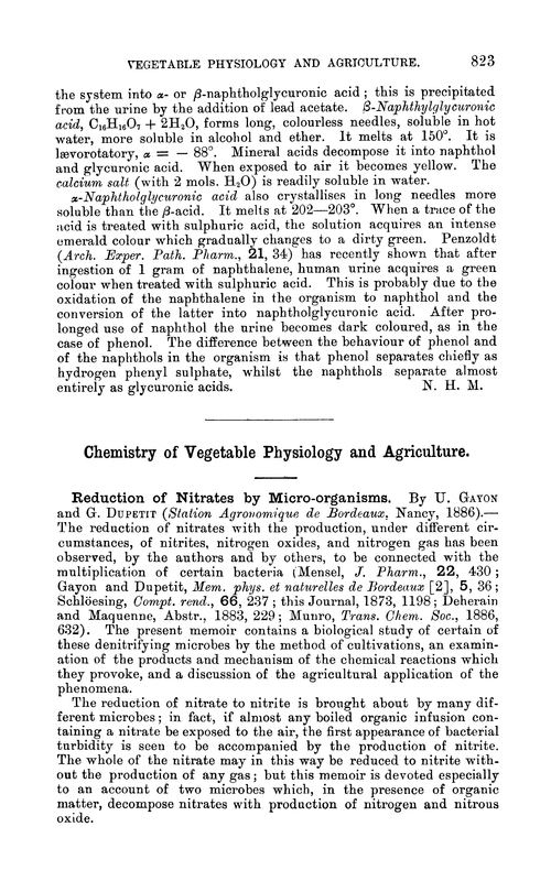Chemistry of vegetable physiology and agriculture